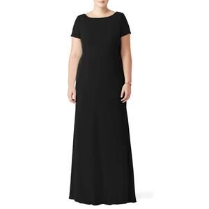 Badgley Mischka Black Cascade Gown Size 14